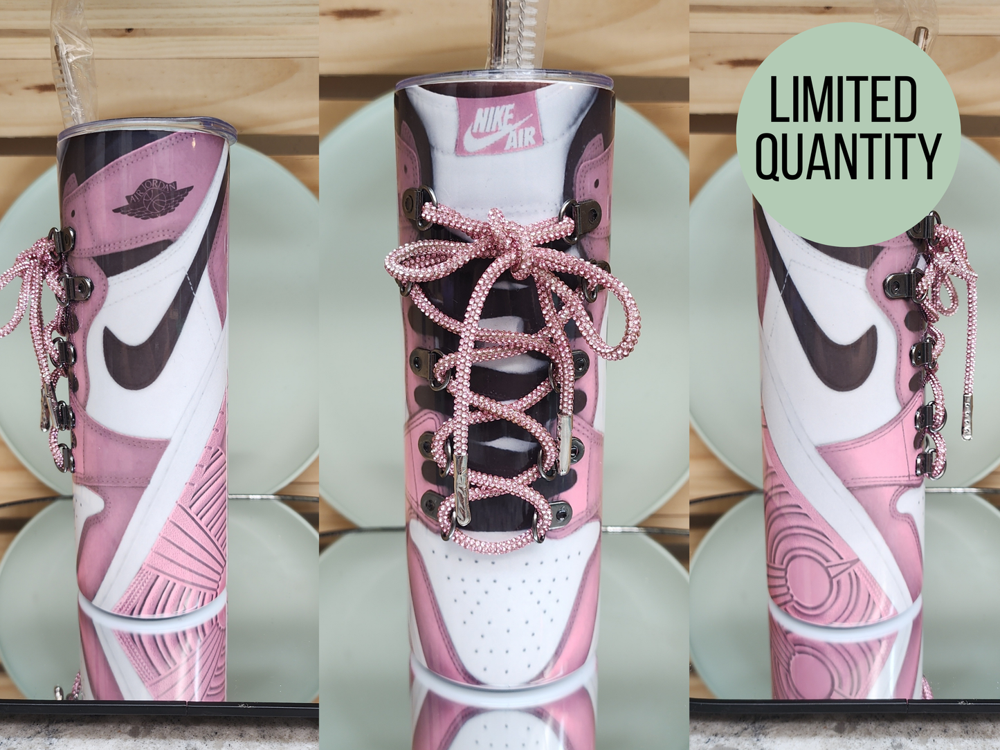 Pink Air Force Shoe String Tumbler
