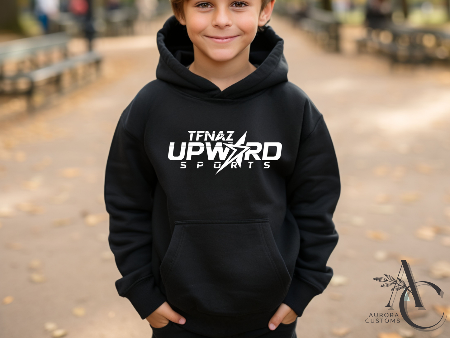 Black Upward Hoodie YOUTH