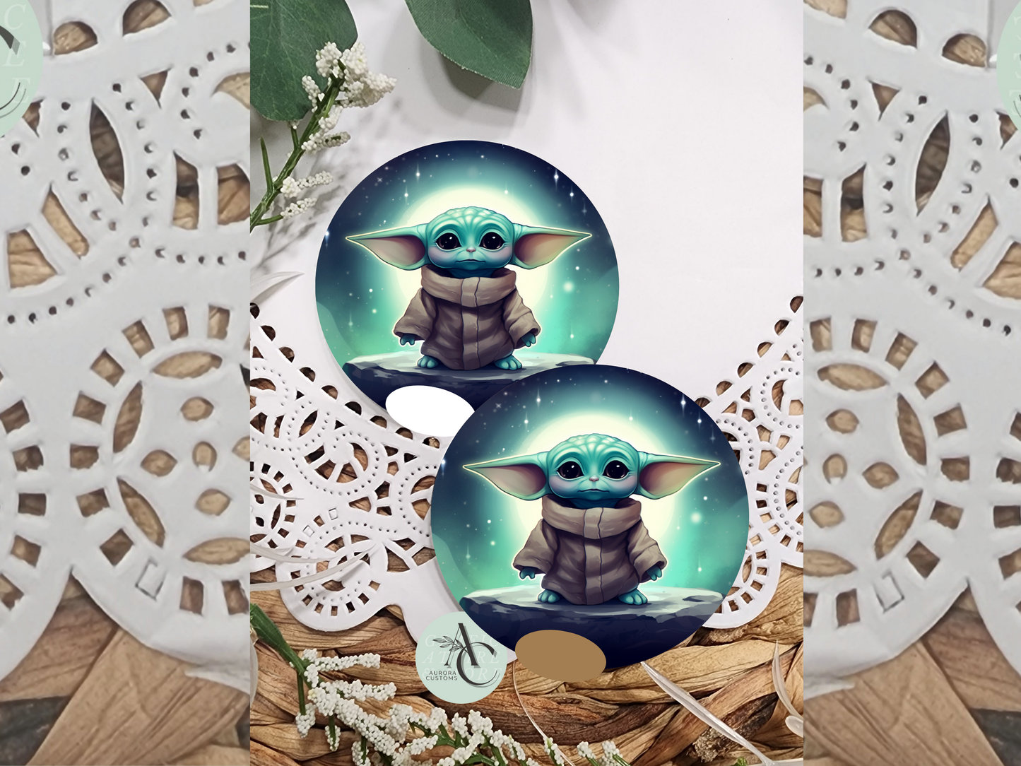 Baby Yoda Car Coasters