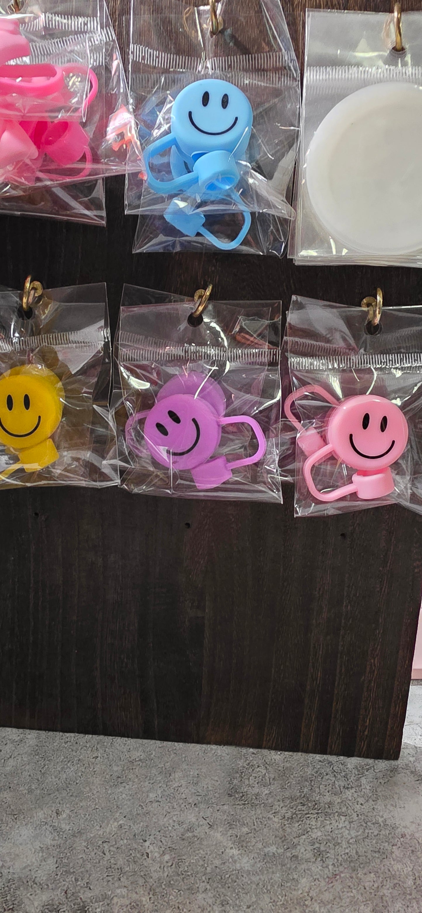 Smiley Face Straw Toppers