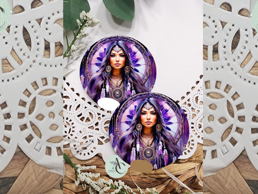 Purple Native Car Coaster