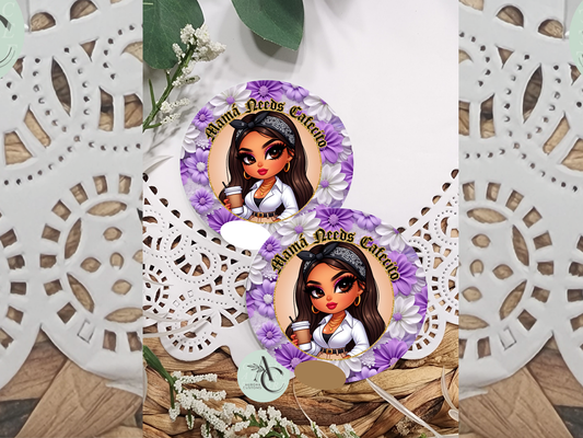 Mama Needs Cafecito Car Coasters
