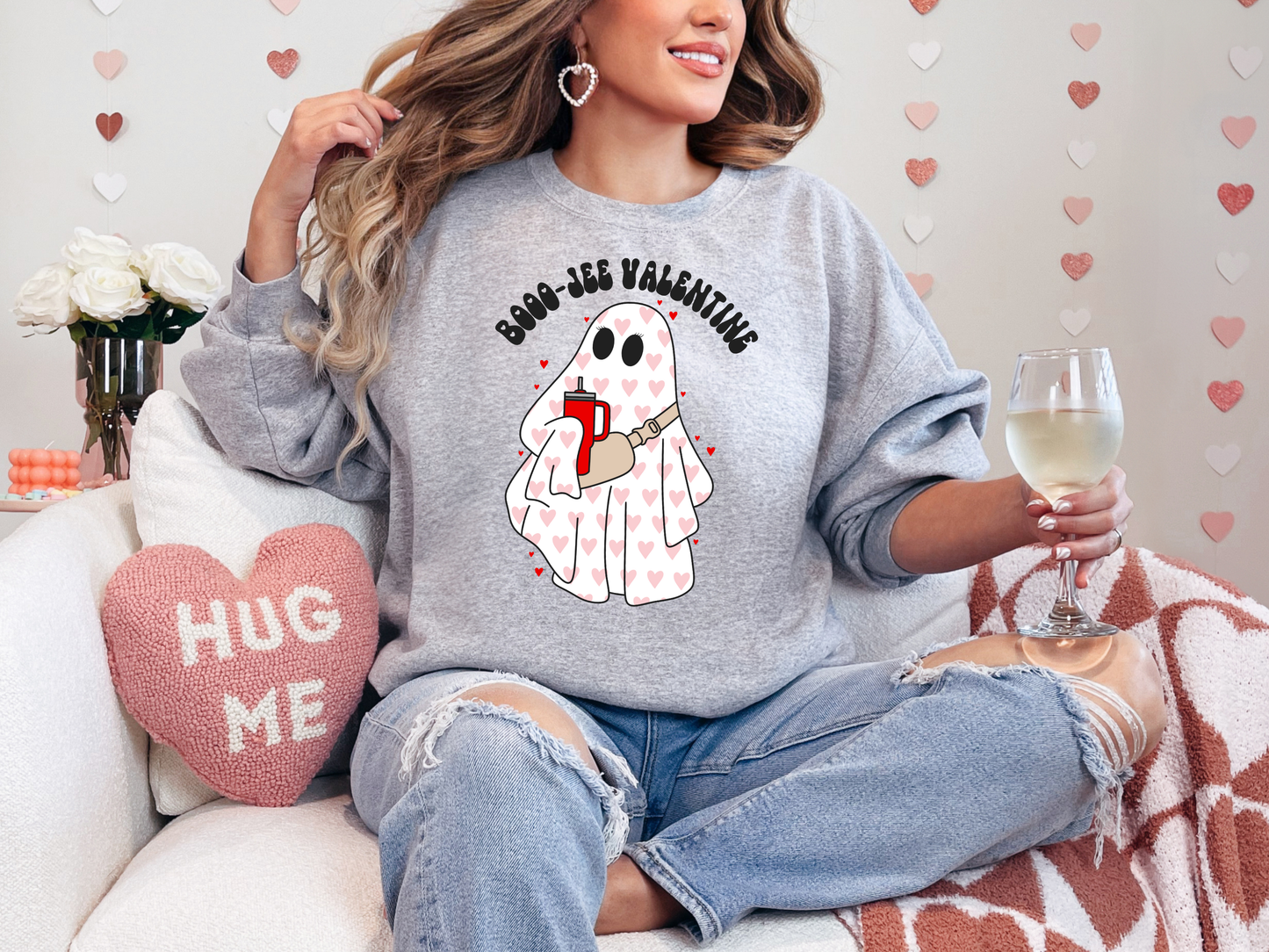 Boo Valentine Crewneck Sweatshirt