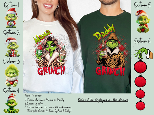 Mama/Daddy Grinch Crewneck Sweatshirts