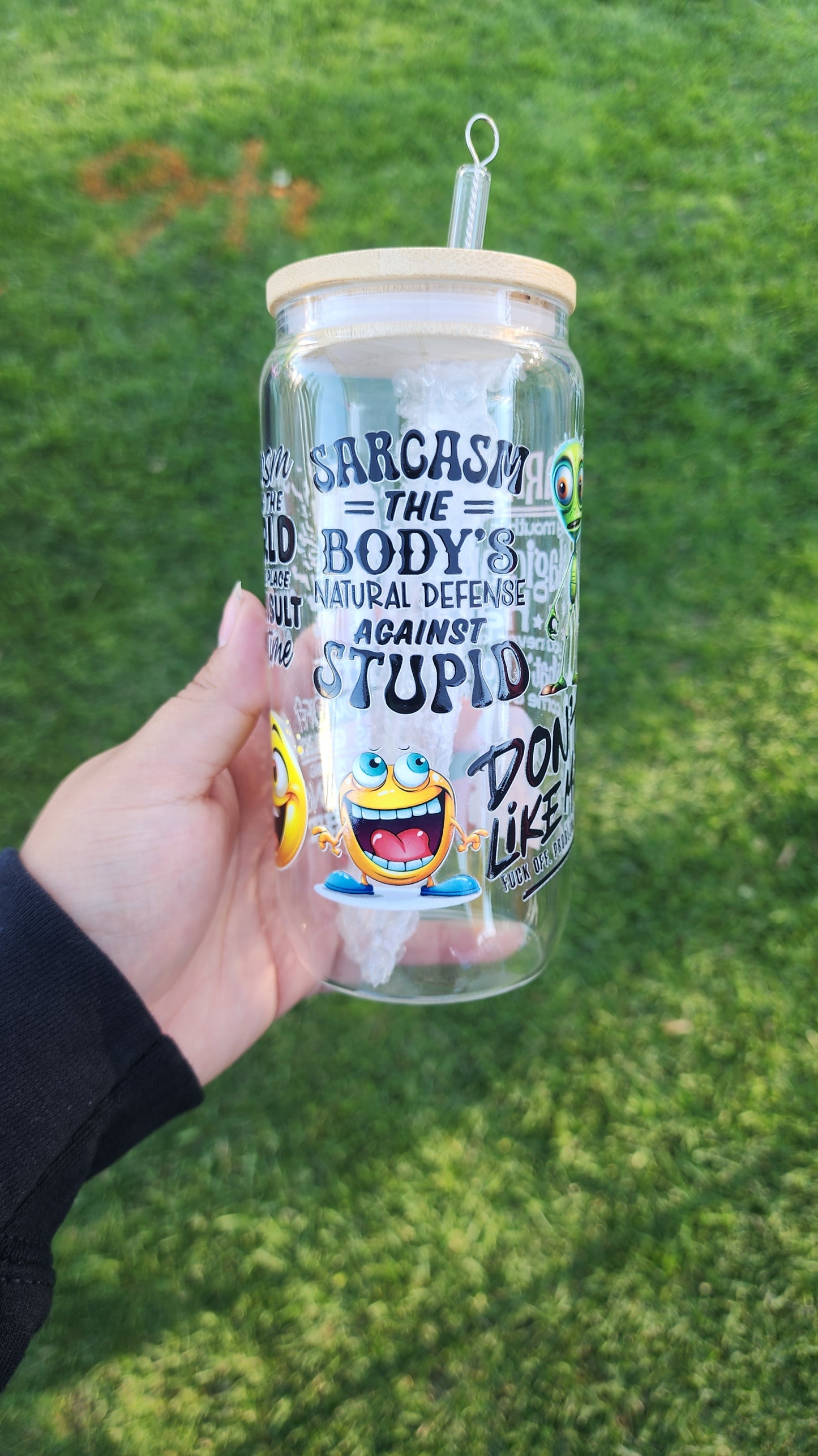 Sarcasm glass can