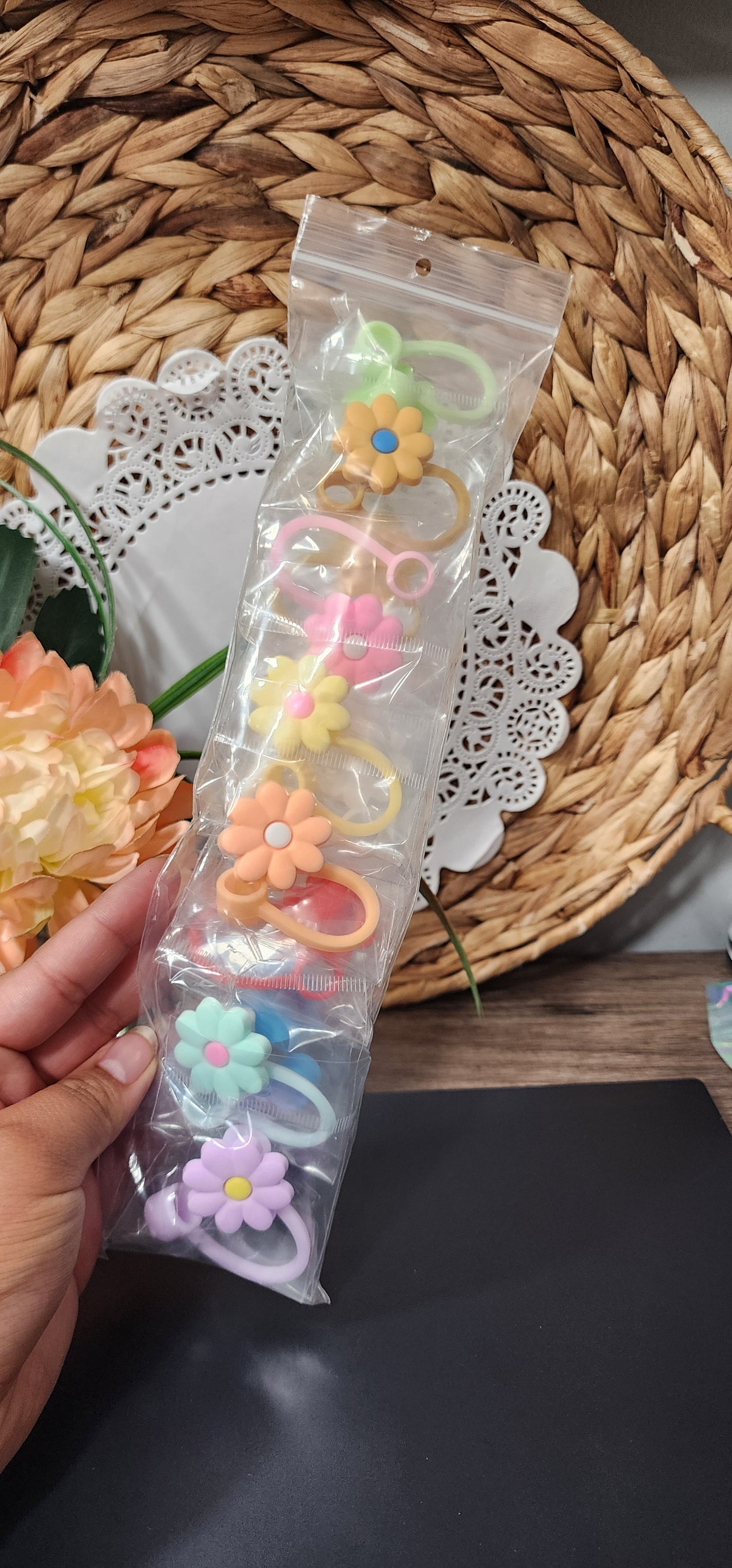 Flower Straw Toppers