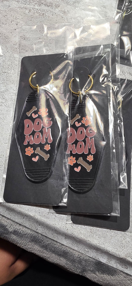 Dog Mom Motel Keychain