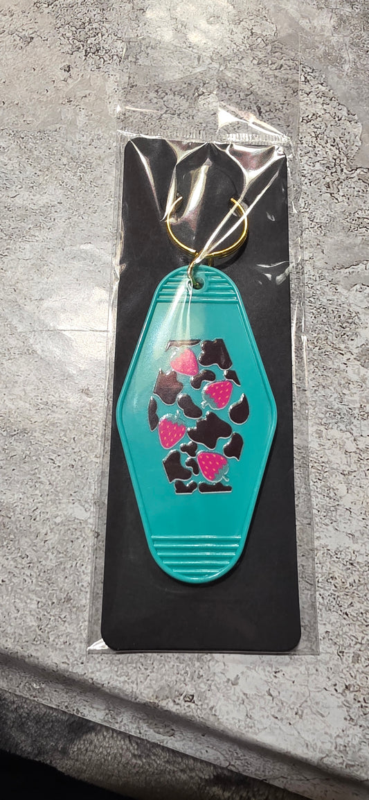 Strawberry Cow Motel Keychain