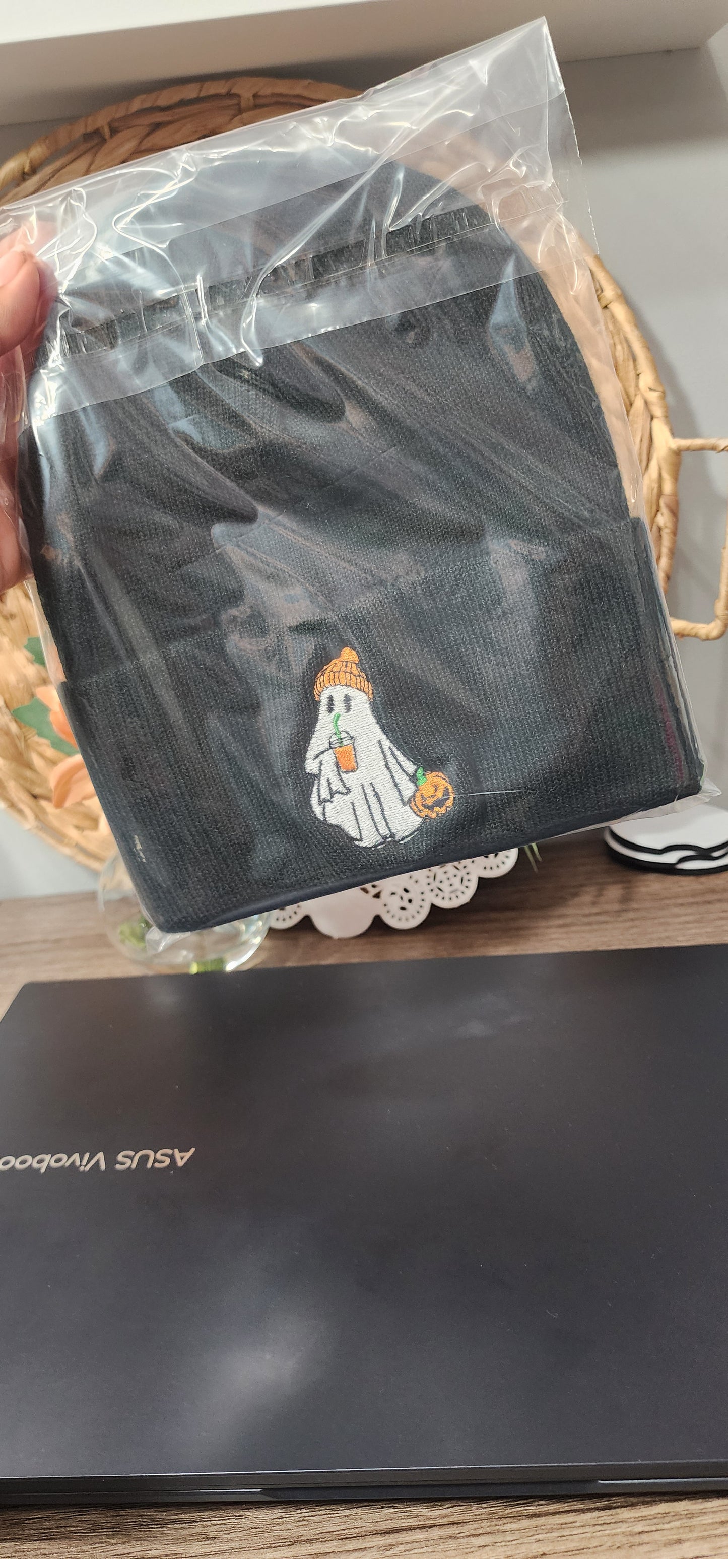 Pumpkin Ghost Beanie